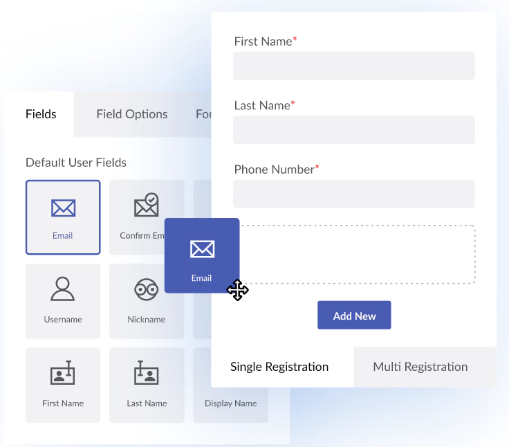 User Registration拖放生成器